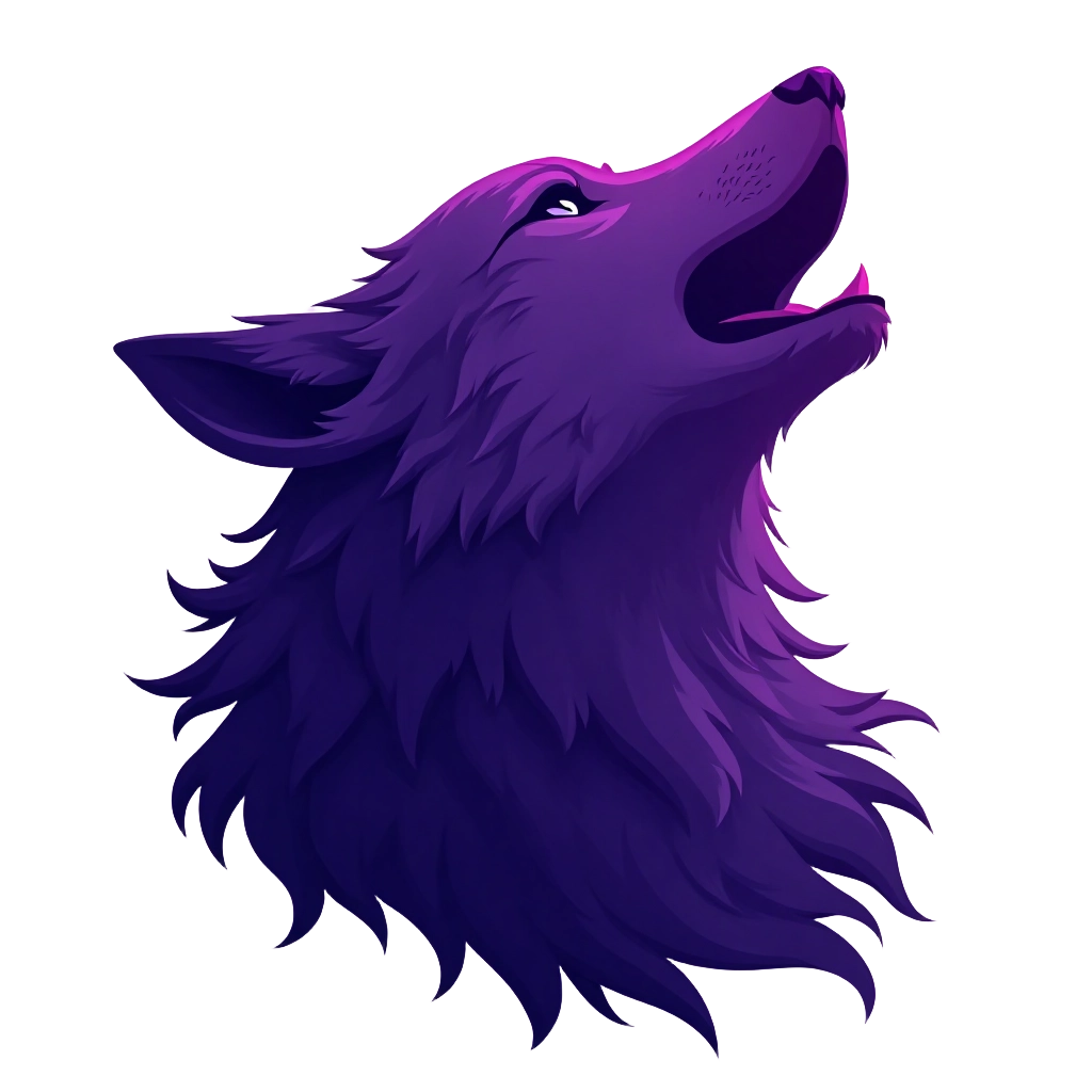 Howling Wolf in Purple